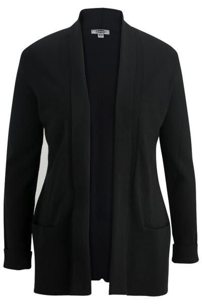 ED7058 Ladies Shirttail Open Shawl Collar Cardigan